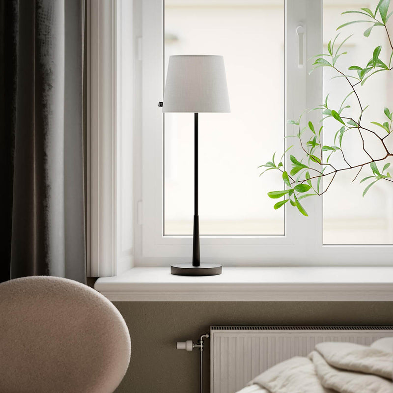 Pöytävalaisin Lumi 68 cm musta/valkoinen